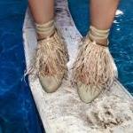 Beige Fringe Heel Condom